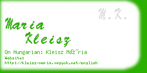 maria kleisz business card